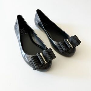 Mel by Melissa Space Love x Jason Wu Black Glitter Ballet Flats Shoes